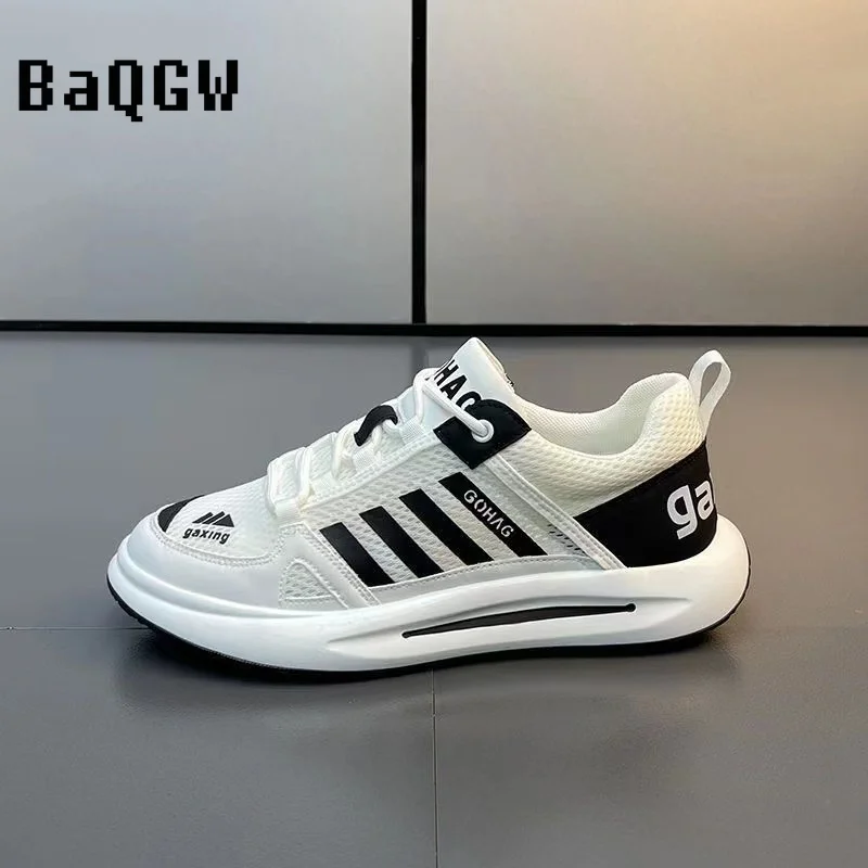 Casual Designer Sneakers for Men Women Synthetic Mixed Colors Thick Soles Lace-up Mesh Breathable Comfortable Running Shoes