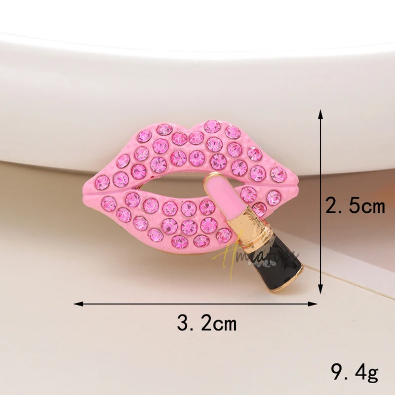 Breloques 3D pour Ongles en Acrylique Rose, Design de Luxe, Lèvres, Métal, Nail Art, Bijoux de Manucure, Bricolage, Décoration