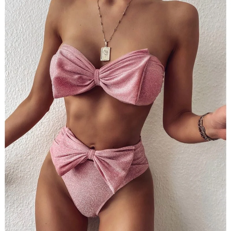 Bow Tie Sexy Bikinis 2024 Women\'s Swimwear Female Swimsuit Swimming Bathing Suits Girls Brazilian Bikini Set Beachwear Bather