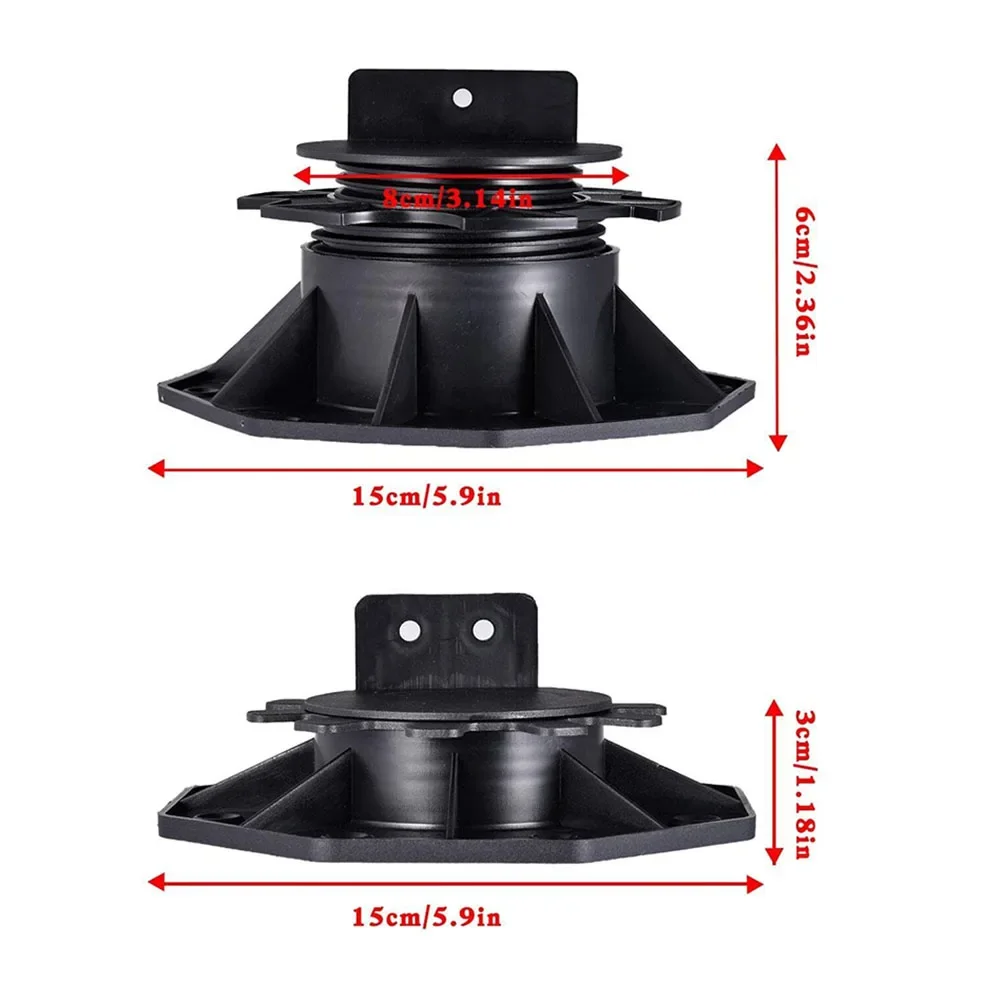 Adjustable Decking Pedestal Riser Bearing Support 18-30mm 30-60mm For WPC Wood Aluminum Garden Tools Materials Parts