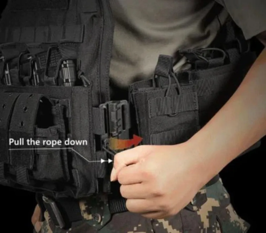 Imagem -06 - Tacticalbang-quick Release Tactical Vest Plate Carrier Coletes Pretos para a Caça ao ar Livre