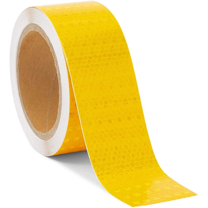 5CM*25M Motorcycle Reflective Tapes Honeycomb Yellow Waterproof Reflection Stickers Strong Adhesive Reflect Material For Bicycle