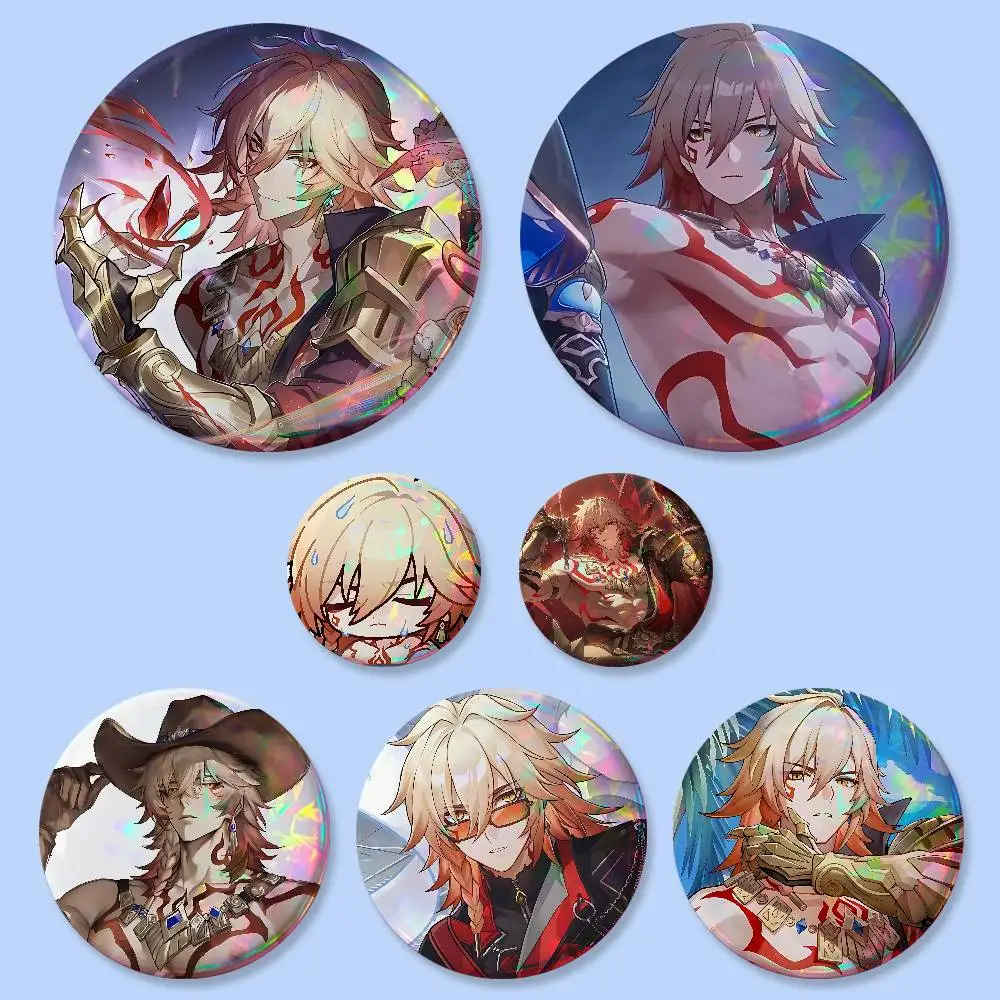 Honkai Star Rail Mydei Abzeichen Button Runde Kreative Anstecknadel Brosche Taschen-Deko-Accessoires Fans Sammlerstücke Freunde Geschenke