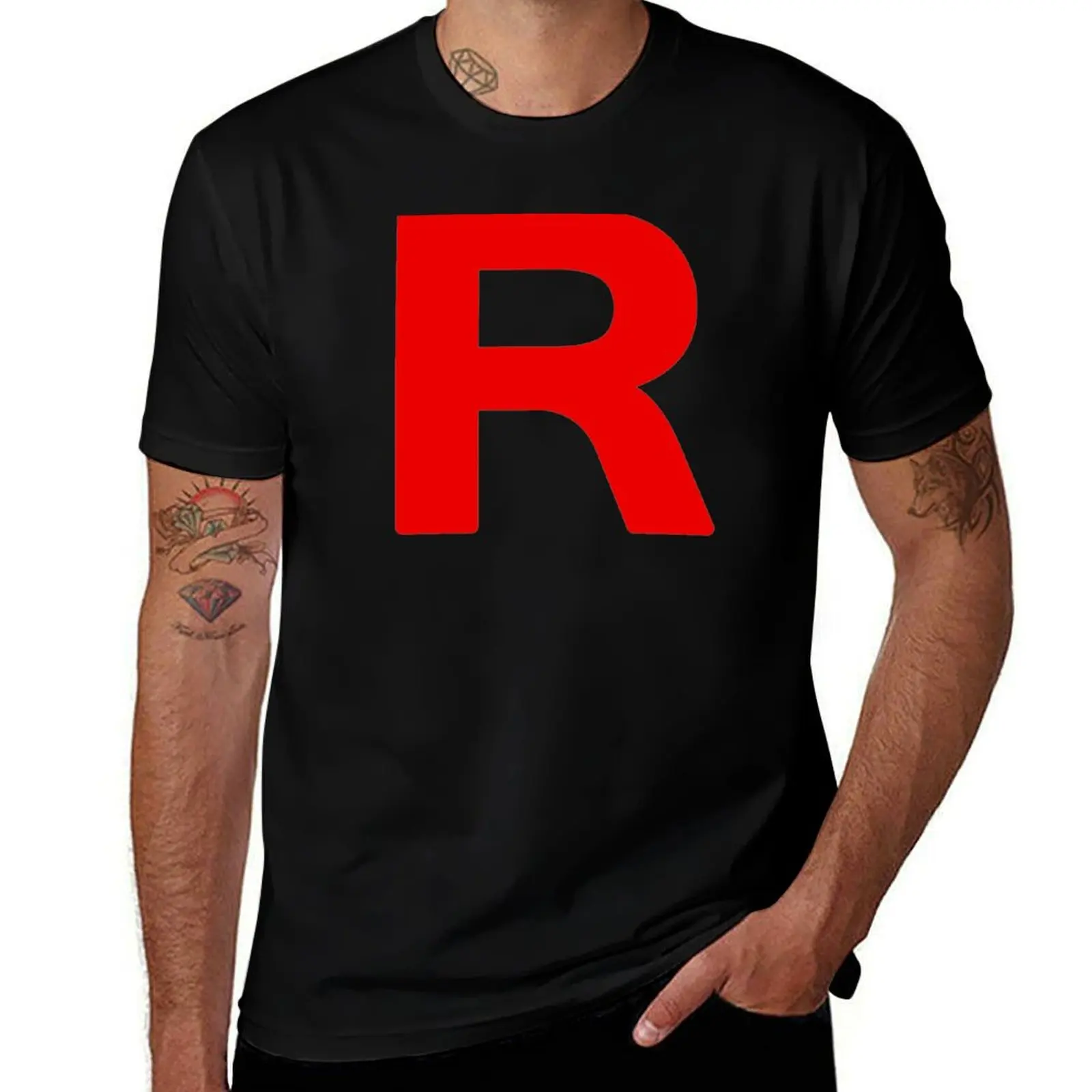 

Team Rocket T-Shirt Short sleeve tee anime stuff customizeds Luxury man black t shirts for men