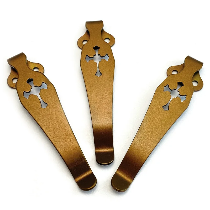 7 Types CNC Titanium Sparta Cross Pattern Knife Pocket Clip for Benchmade Griptilian 551 710 730 Bugout 535 940 Emerson CQC ZT - view 3