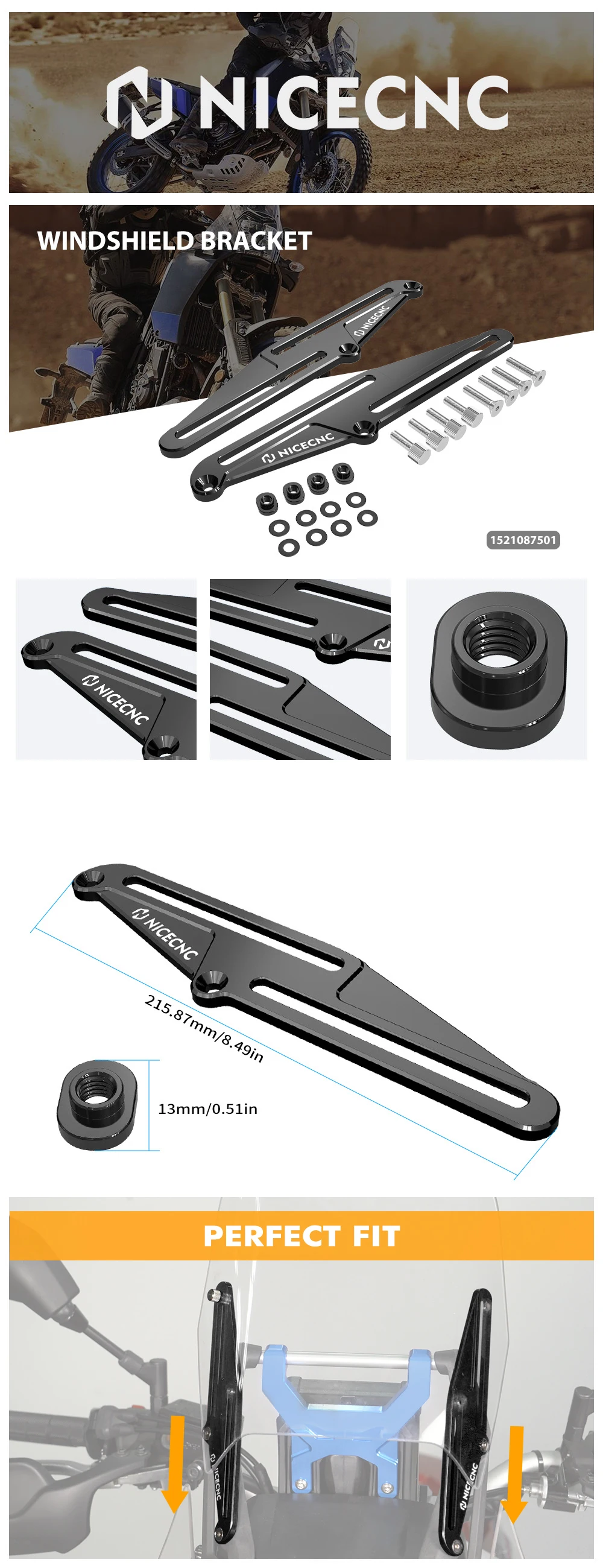 Für Yamaha Tenere 700 2019–2024 2023, Windschutzscheibe, Windschutzscheiben-Einsteller, Windschutzscheibenhalterung, Tenere 700 XTZ 700 2019–2024 – Detail 13