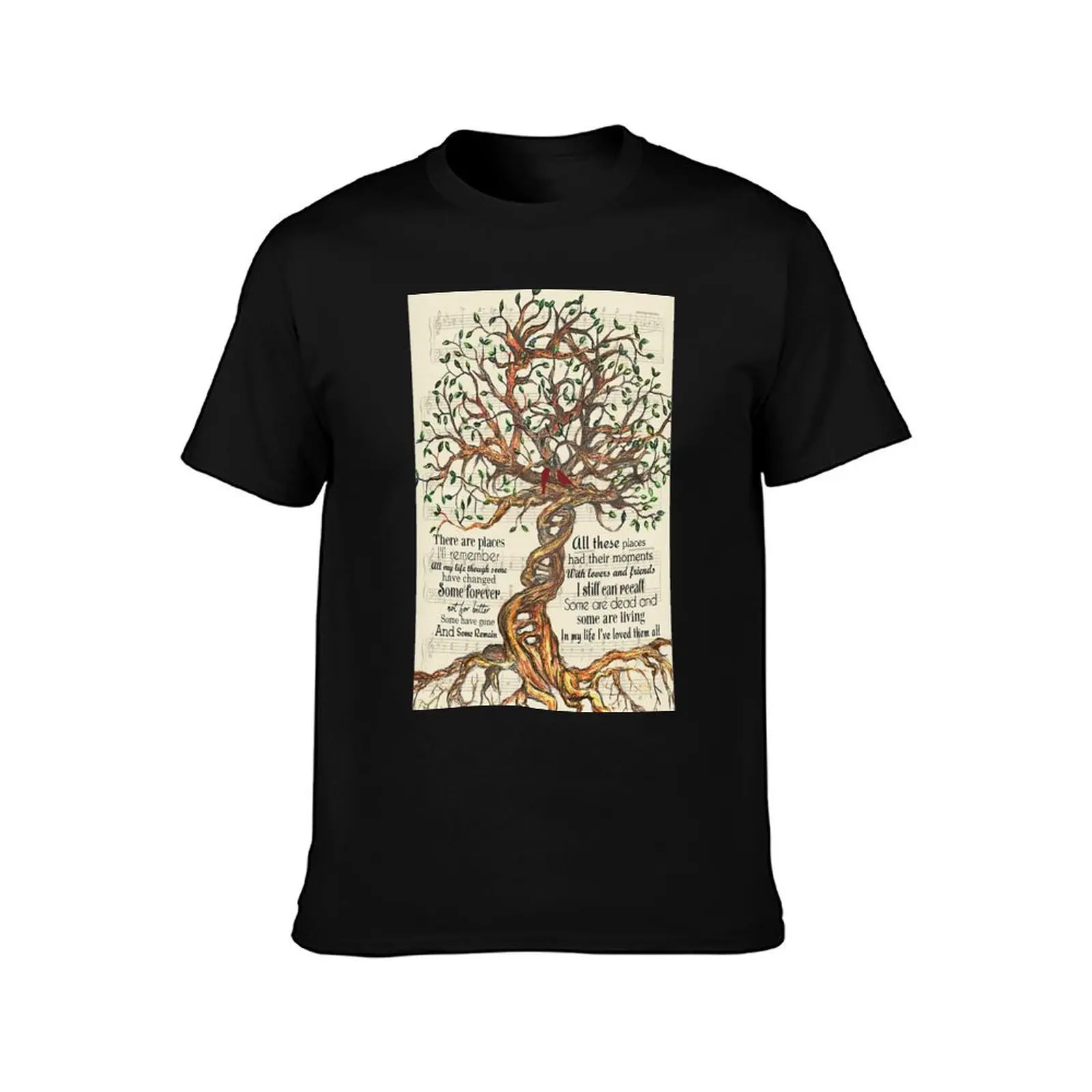 In My Life Lyrics - Tree And Cardinal Bird Gift Who Love In My Life T-Shirt Minimalist Graphic Tee Shirt T-Shirt