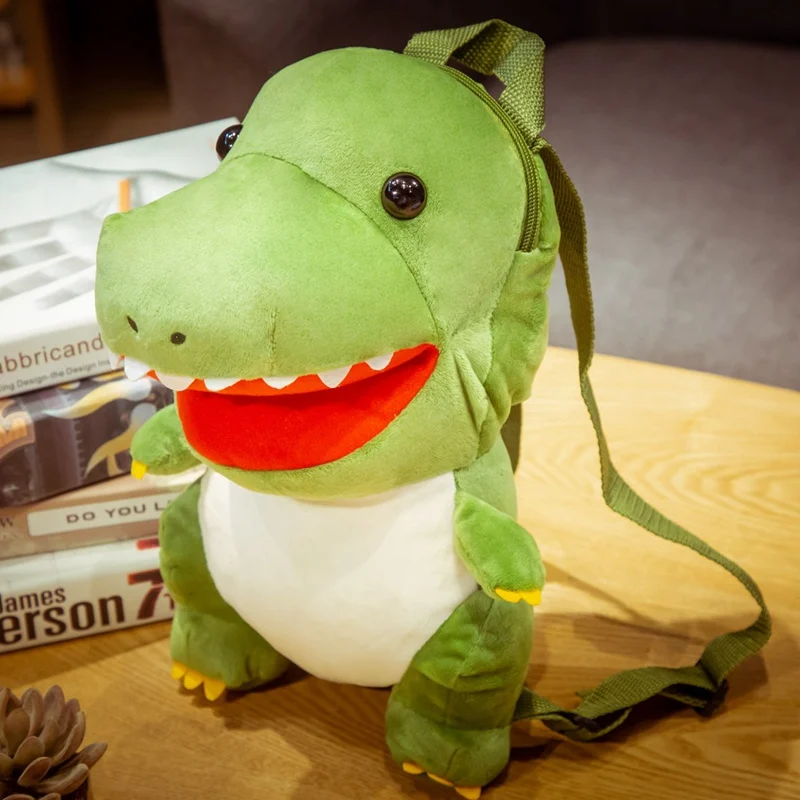 New Fashion Creative 3D Dinosaur Backpack Cute Animal Cartoon Plush Backpack Dinosaurs Bag for Children Kids Boy Gifts