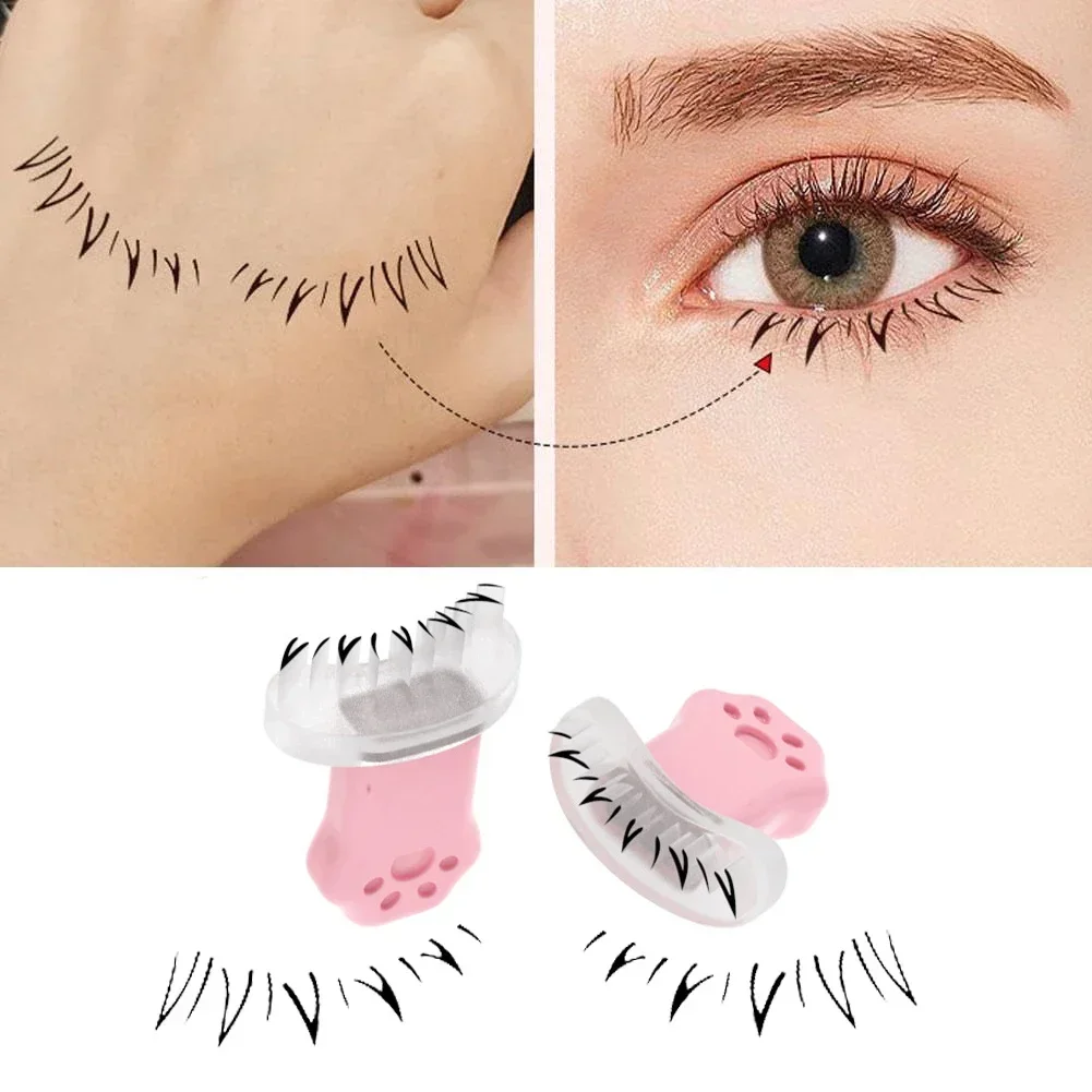 2Pcs Eyelash Stamps Tool Eye Makeup Stencils Tool DIY Lower Lashes Extensions Natural Look for Make Up Beginner False Eyelashes