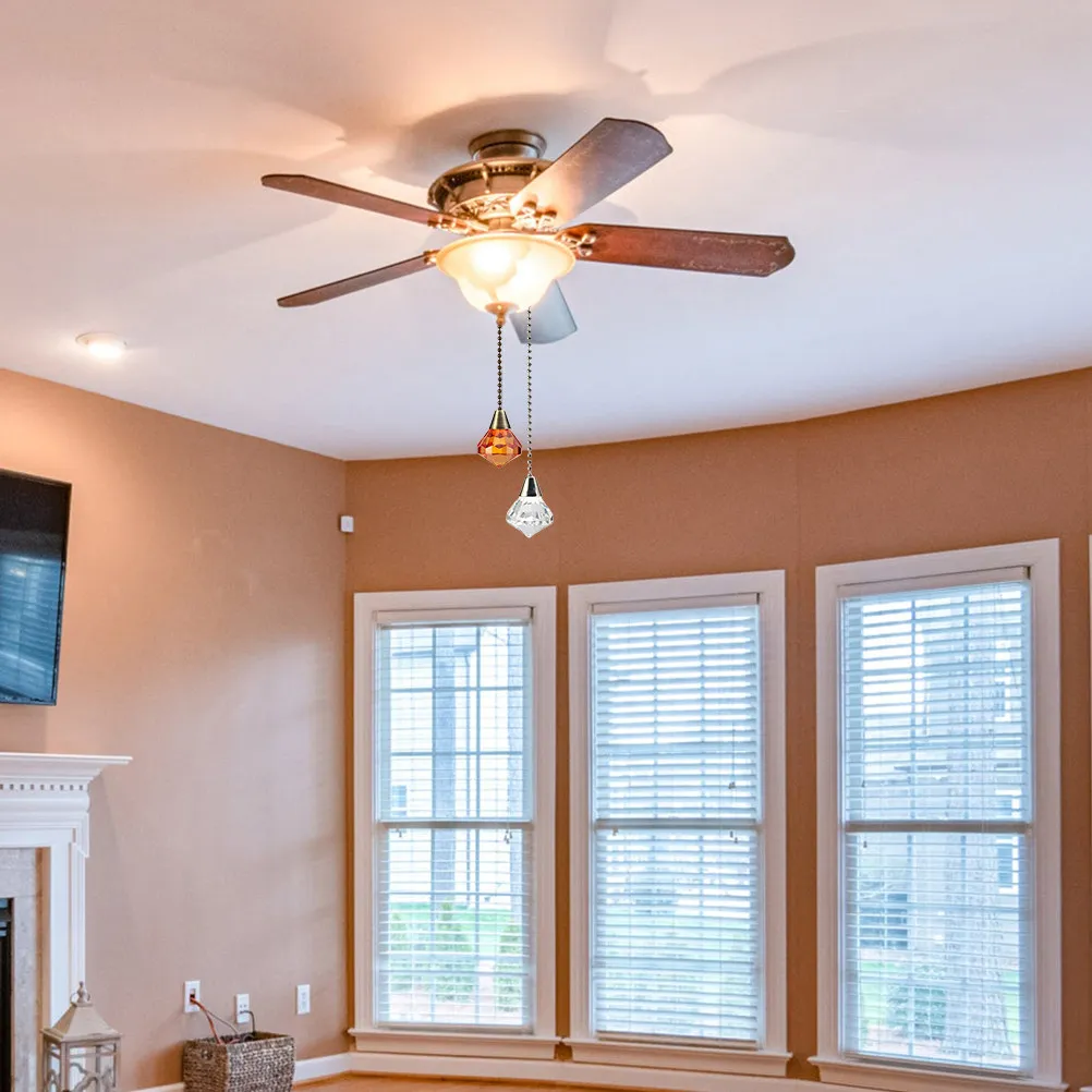 

2 шт. Декоративные подвески-цепочки со стразами для потолочного вентилятора, люстры, светильника, вентиляторной лампы