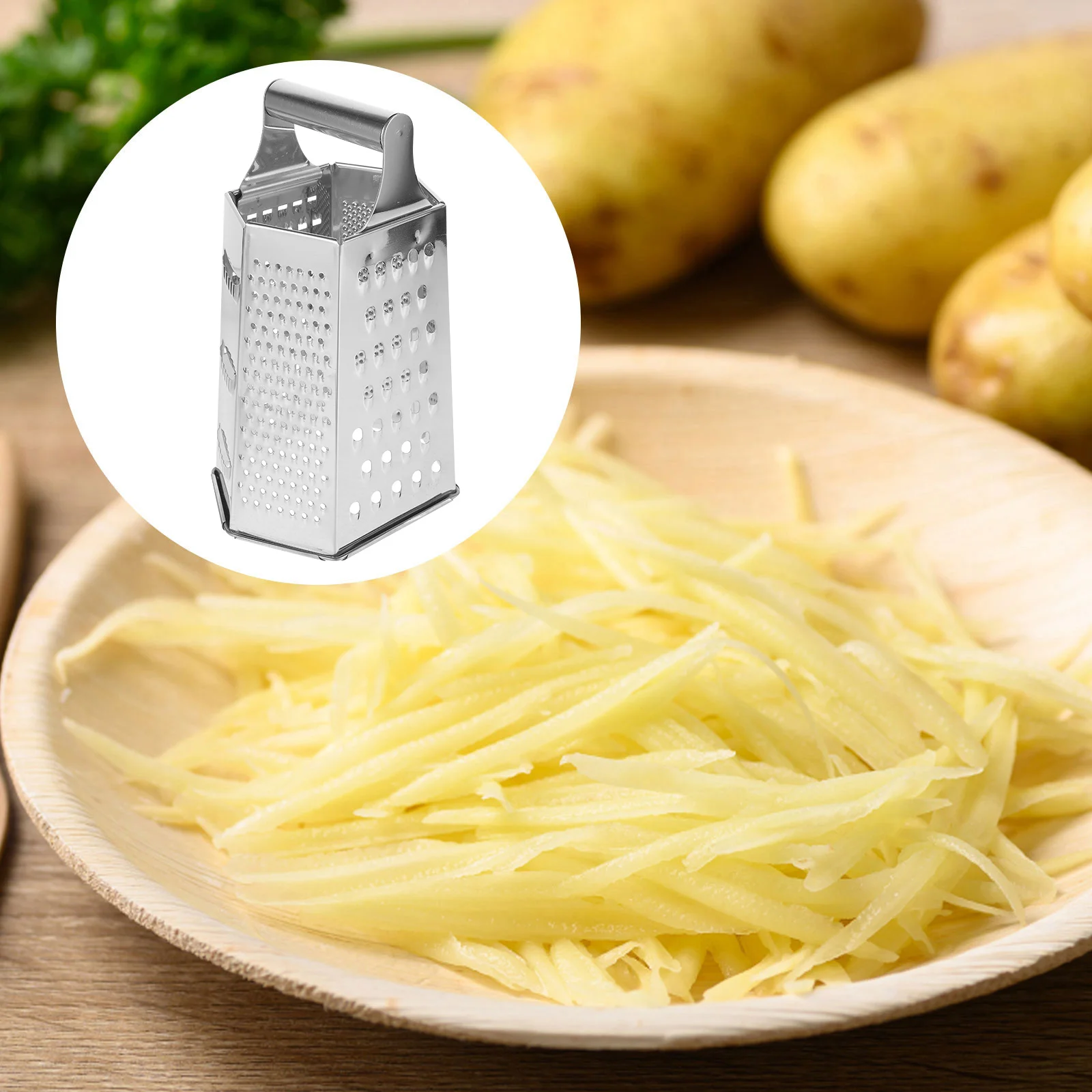 

1 pc Stainless Steel 6-Side Vegetable Slicer Multifunctional Kitchen Grater Tool For Fruit Shredder Dicer Cube Julienne Cut