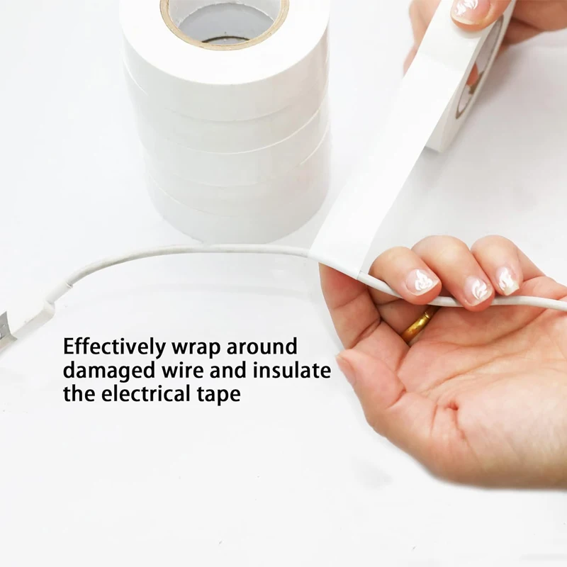 1/3/6Rolls Pita Isolasi Listrik Tahan Air Perekat Kuat Tahan Lama Mudah Dipakai Pita Listrik Tahan Suhu Tinggi Karet Vinil 33ft