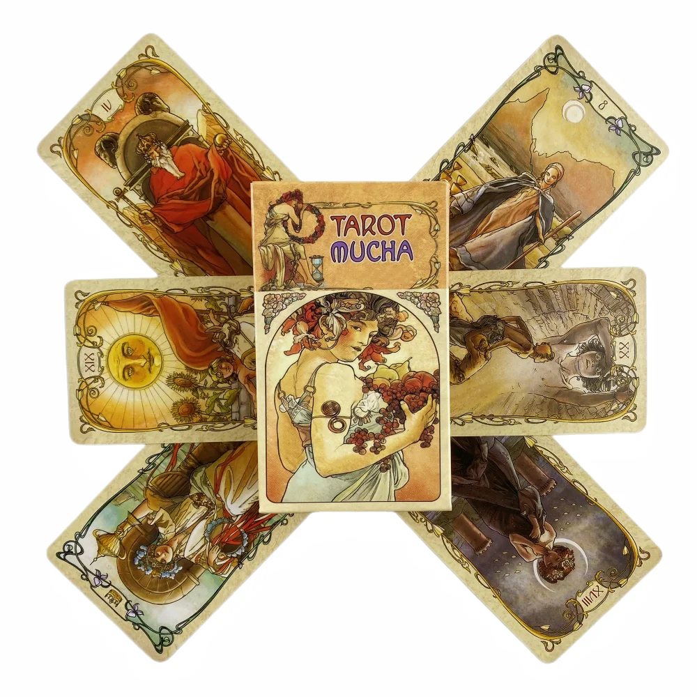 Tarot Mucha Cards A 78 Oracle English Visions Divination Edition Borad Playing Games