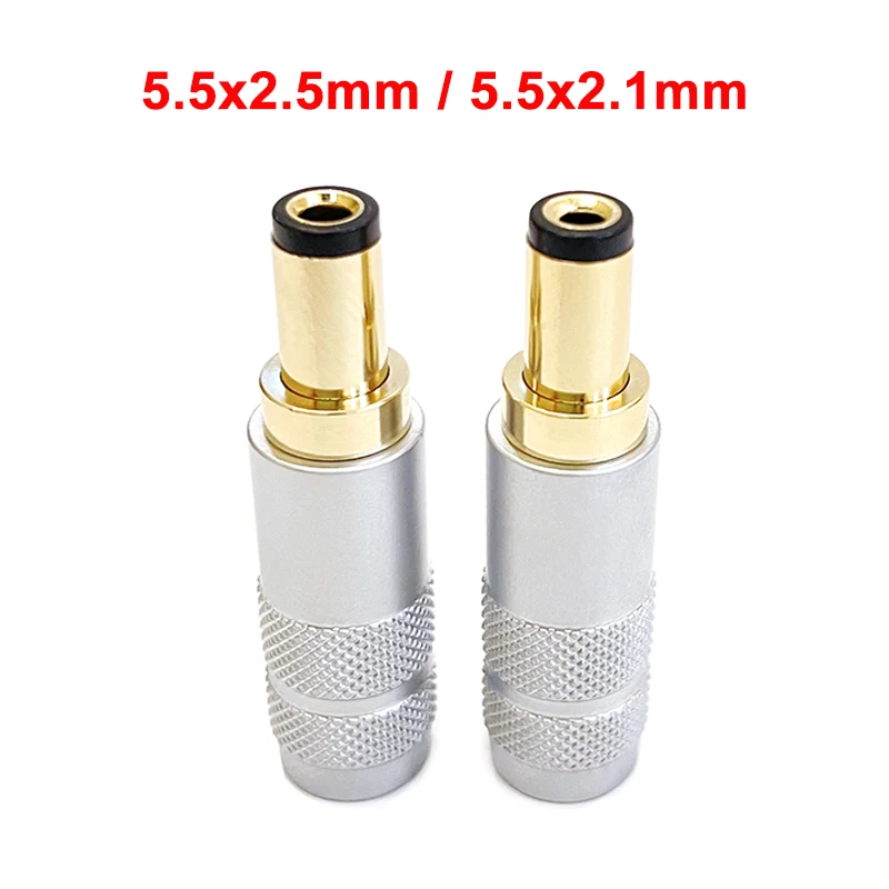 1pcs Copper Plated Gold DC 5.5 x 2.5mm / 5.5 x 2.1mm Power Plug Jack Weld Connector for Linear Power Output High quality