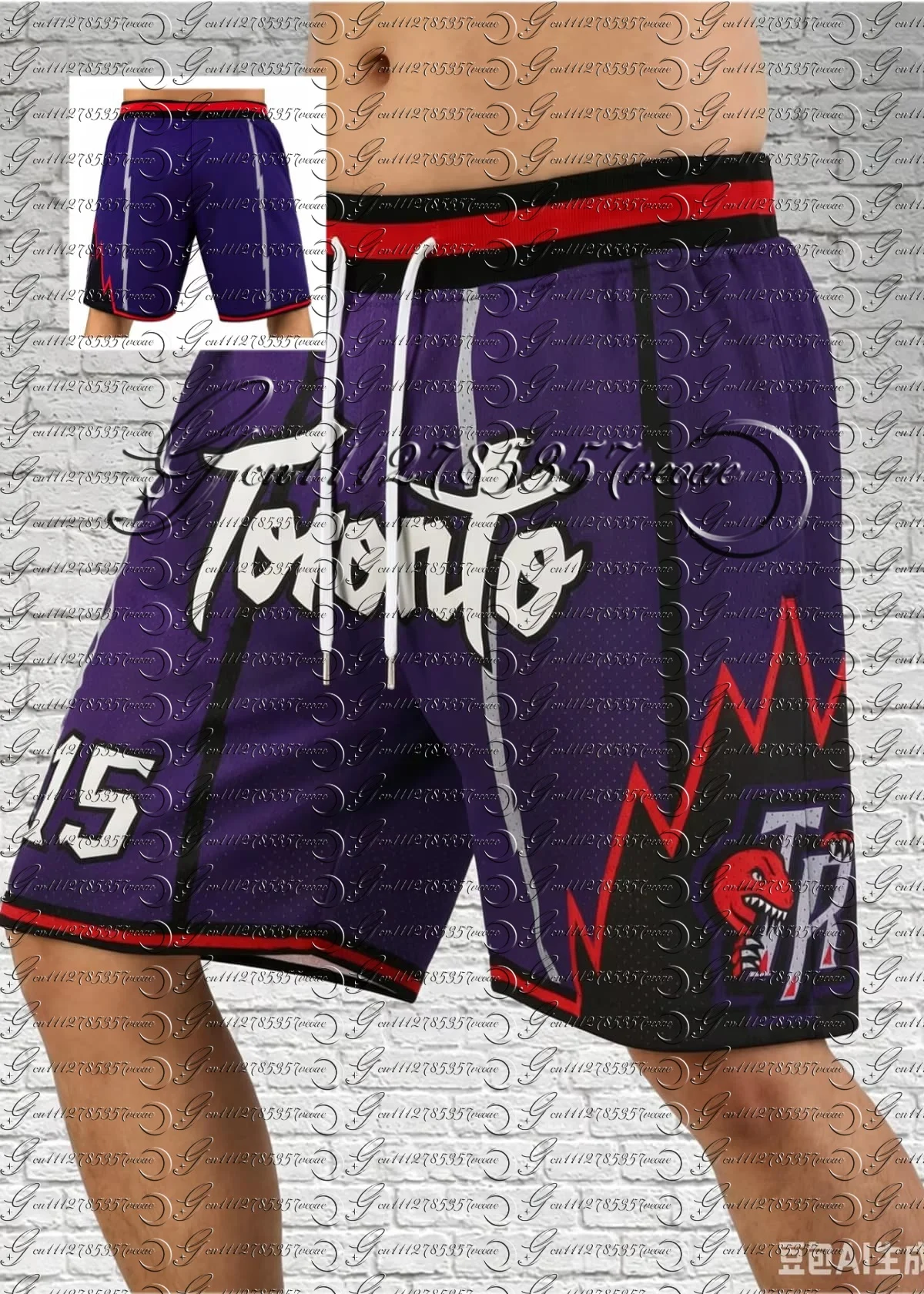 Shorts de basketball rétro Raptors violet en maille avec bordure Éclair et Dinosaure, collection 2026, style streetwear pour hommes et tenues assorties pour la famille