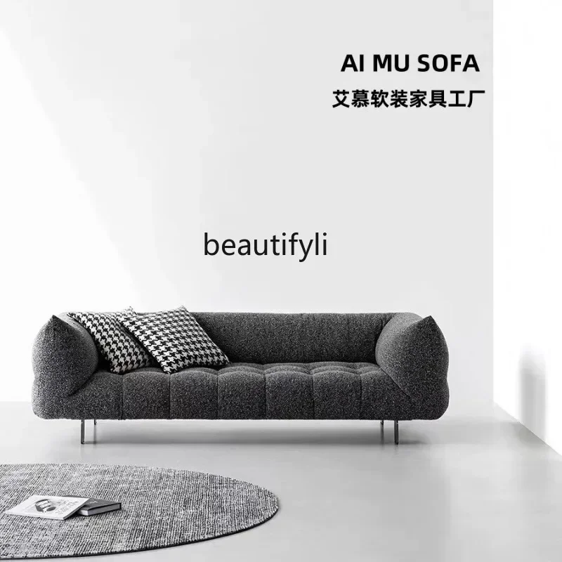 أريكة إيطالية بسيطة من القرون الوسطى ذات أقدام عالية من القماش بصف مستقيم من قماش الخبز أريكة راقية