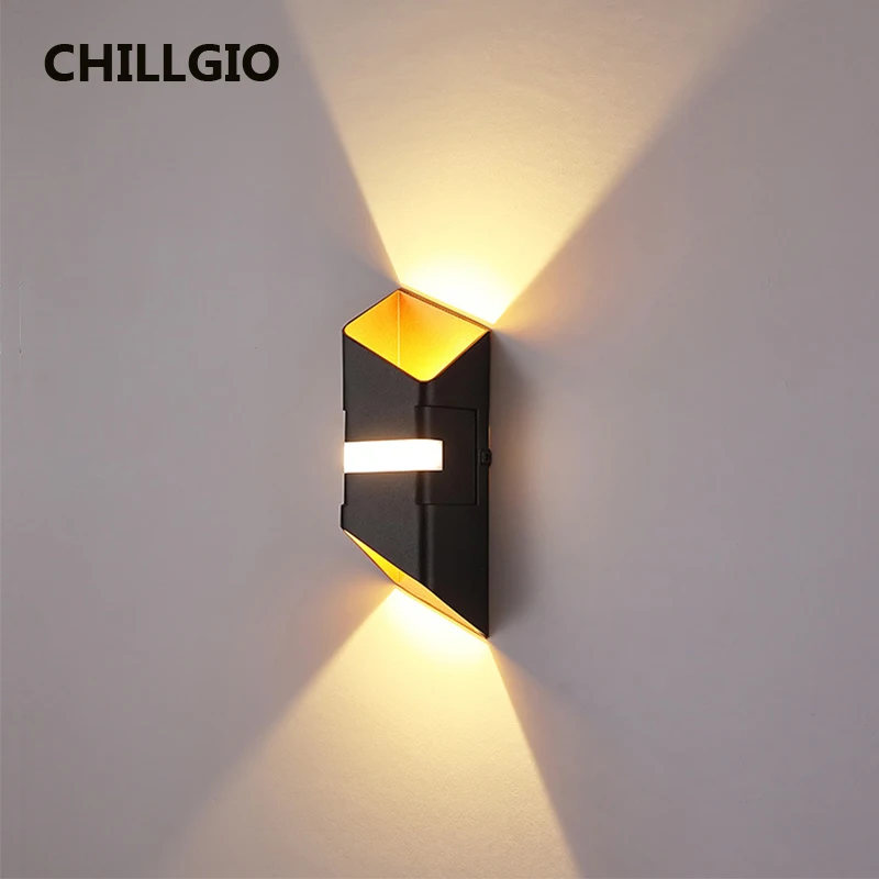 CHILLGIO Outdoor Aluminum Waterproof Wall Lamp Modern IP65 Led Porch Patio Aisle Lightings Home Decoration Indoor Up Down Light
