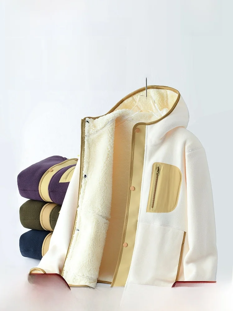 

Теплое флисовое пальто для пар (мужчин и женщин) с 3D-кроем, приталенное, для повседневной носки, модное, из полиэфирного волокна, с длинными рукавами