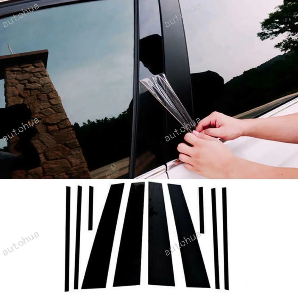 

Door Pillar Post Trim for Toyota RAV4 2019-2023 Side Door Pillar Anti Scratch Glossy PC Stickers Cover Moldings 6-pcs