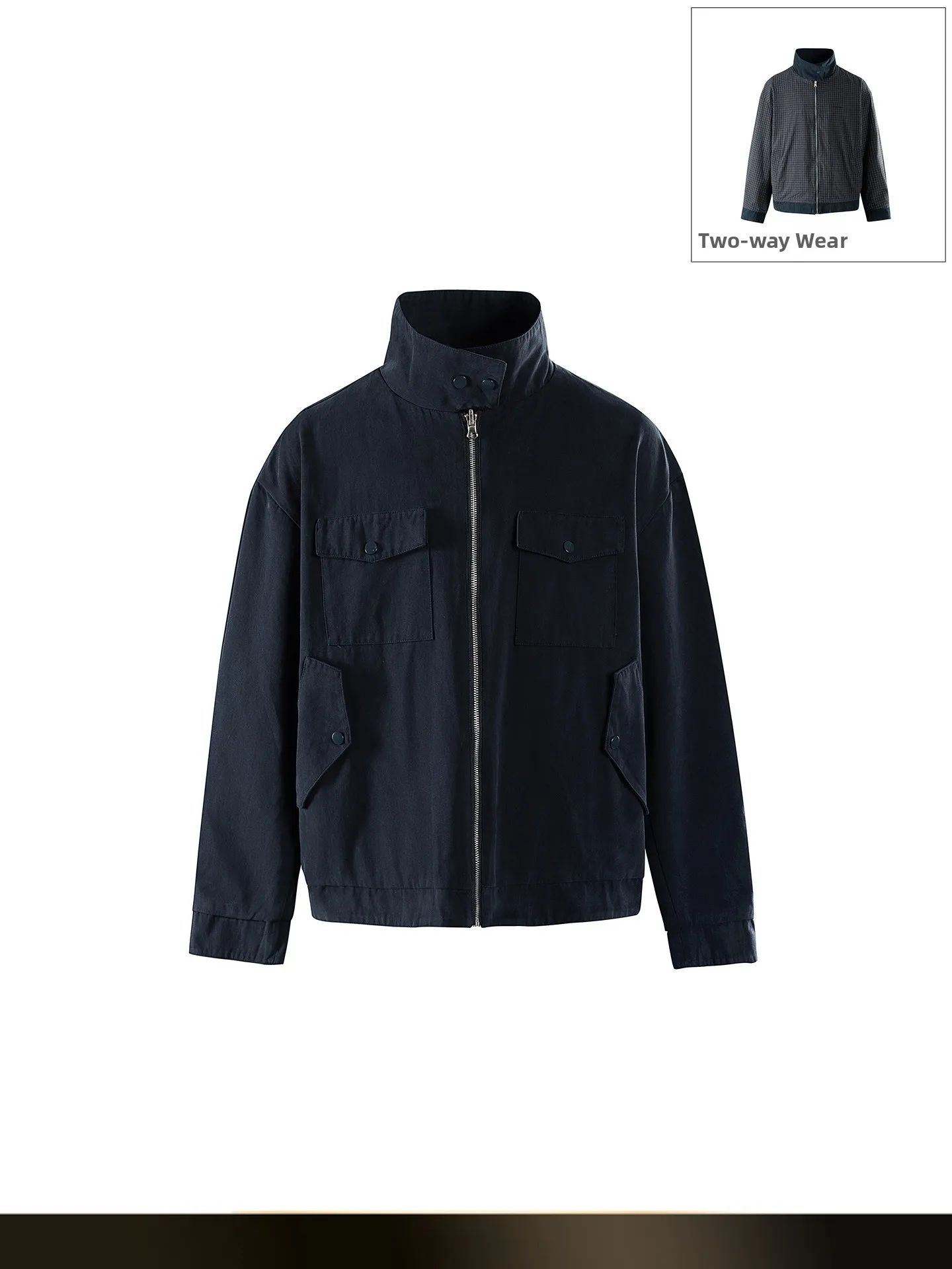 

Retro Functional Sle Workwear Jaet Loose Casual Collared Multi-ket Outerwear for Autumn Season ex Cotton 00%