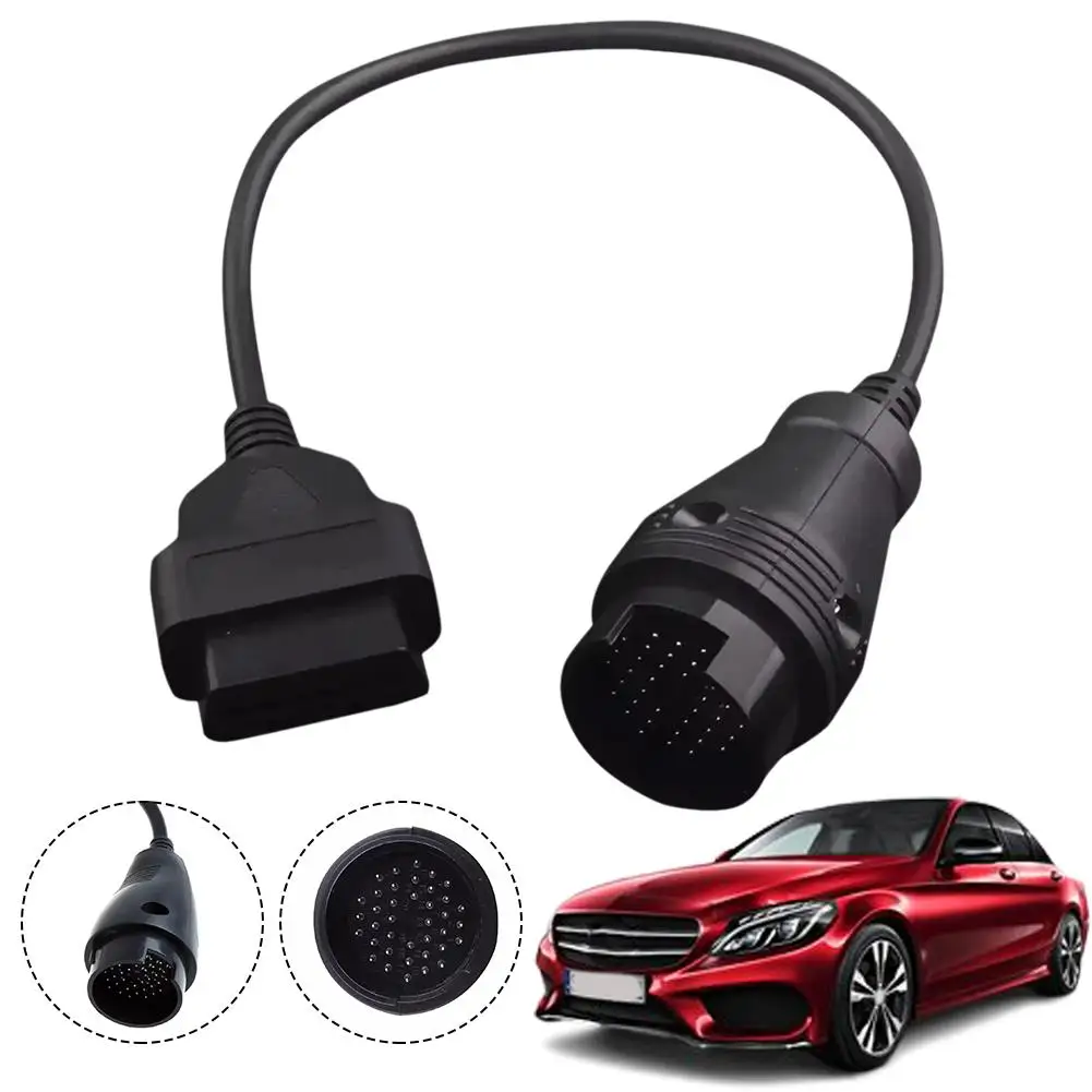 38 Pin To 16 Pin Female To Male Obdii Connector For Mercedes 38pin Obd Diagnostic Cable Adapter Obd2 Scanner Mb 38 Pin K2q7