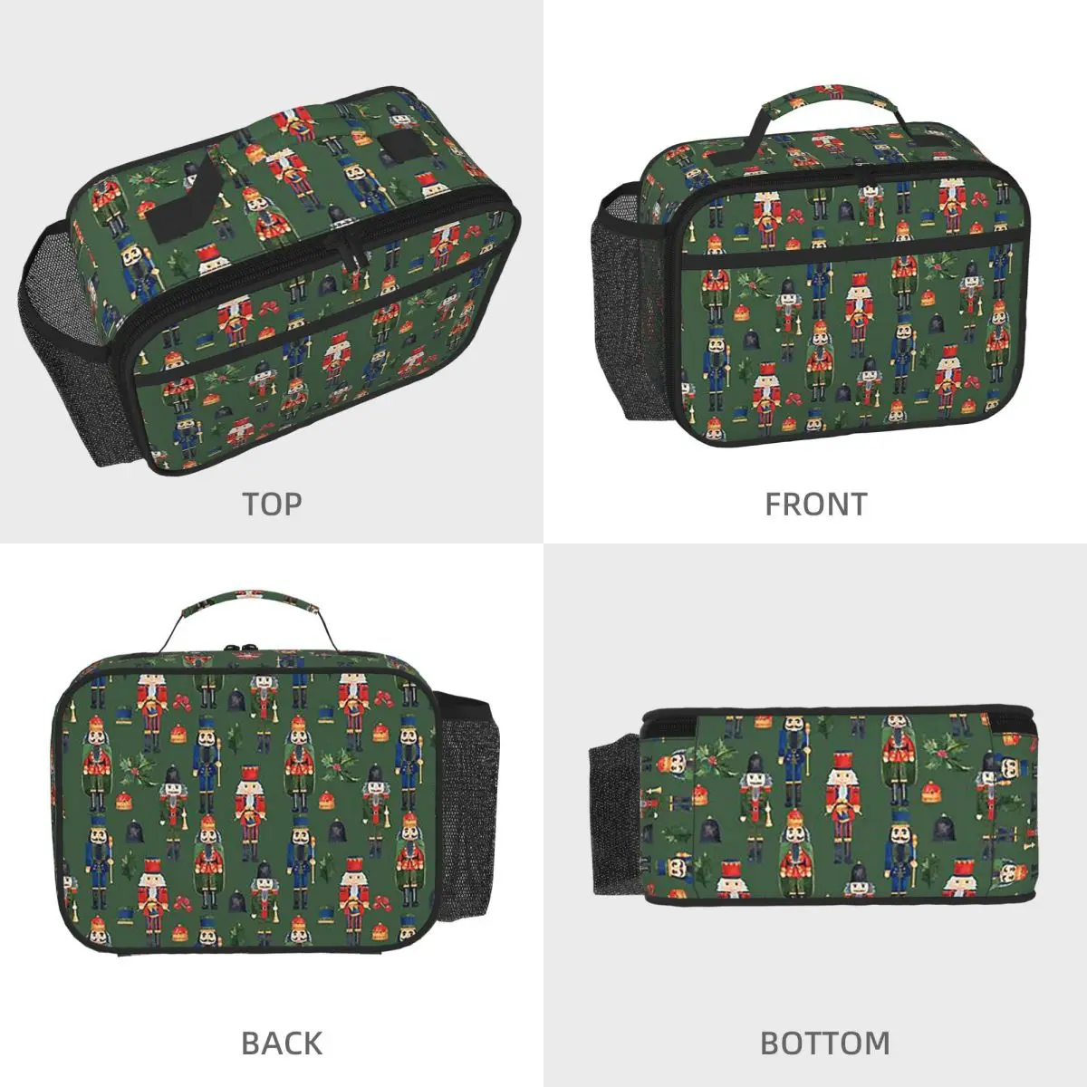 Christmas Nutcrackers Stars Ballerina Violin Insulated Lunch Bag for Women Kids Leakproof Food Boxes Thermal Lunch Box Tote