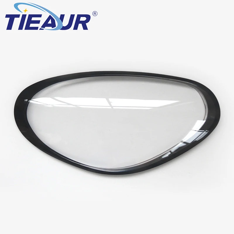 Black Border Headlight Glass Lens Cover Transparent Lampshade For Porsche 987.2 2009-2012 Car Light Housing Replacement