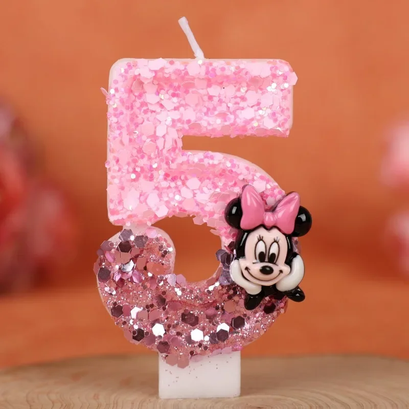 Hot Gelukkige Verjaardag Nummer 0-9 Kaarsen Cartoon Mickey Minnie Mouse Kaars Cake Cupcake Topper Party Decoratie Benodigdheden DIY Geschenken