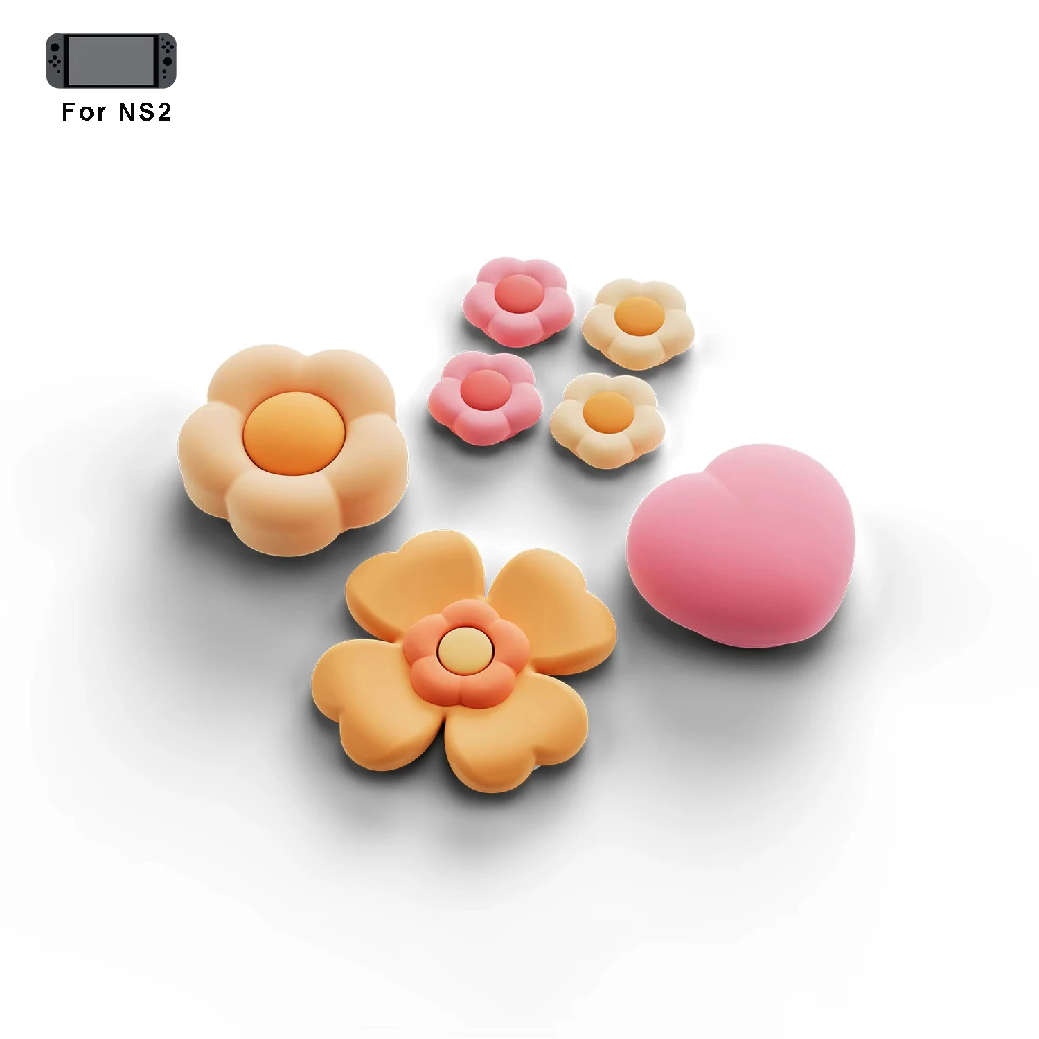 ABXY-Tasten-Aufkleber-Set Kompatibel mit Switch 2, GeekShare NS2 Kreuz-D-Pad-Tastenkappen Daumengriff-Kappen-Set