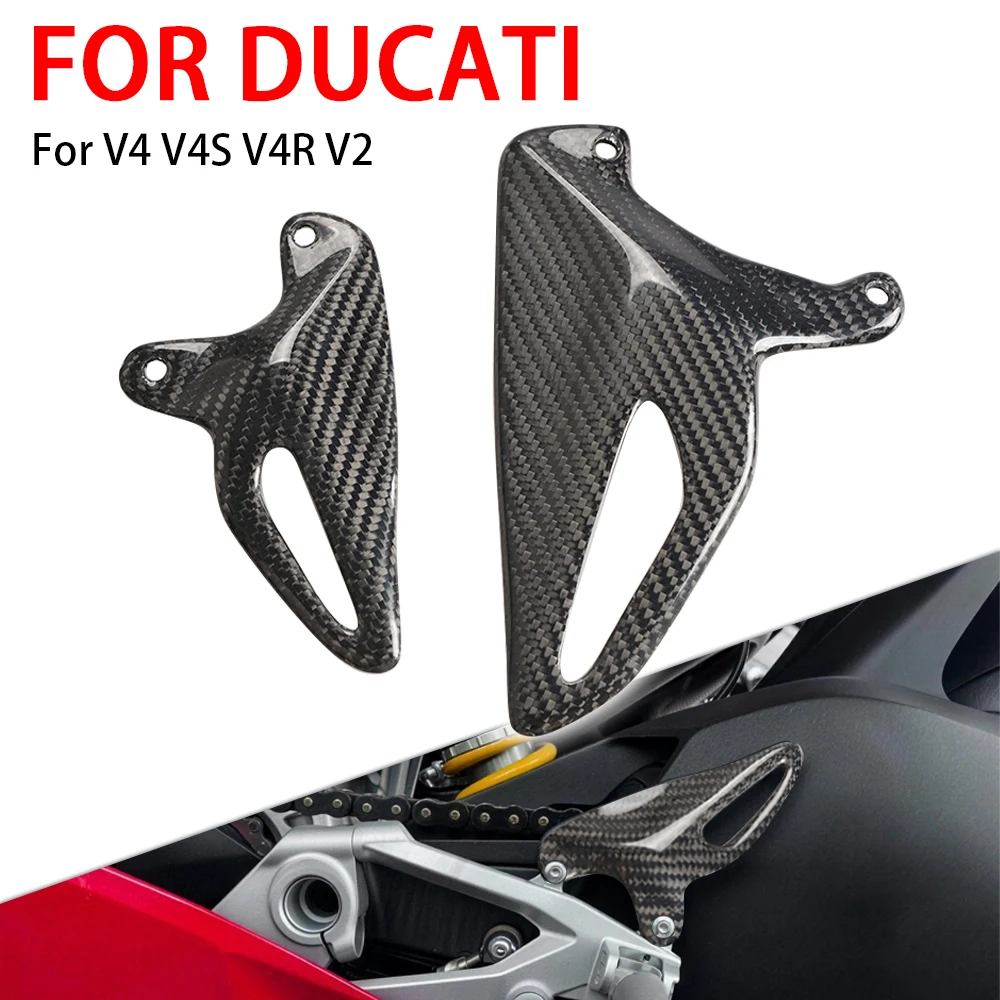 

Carbon Fiber Heel Guard Protector Fit For DUCATI Panigale V4/S/R Streetfighter V2 V4/S Motorcycle Foot Wing Rearset Accessories