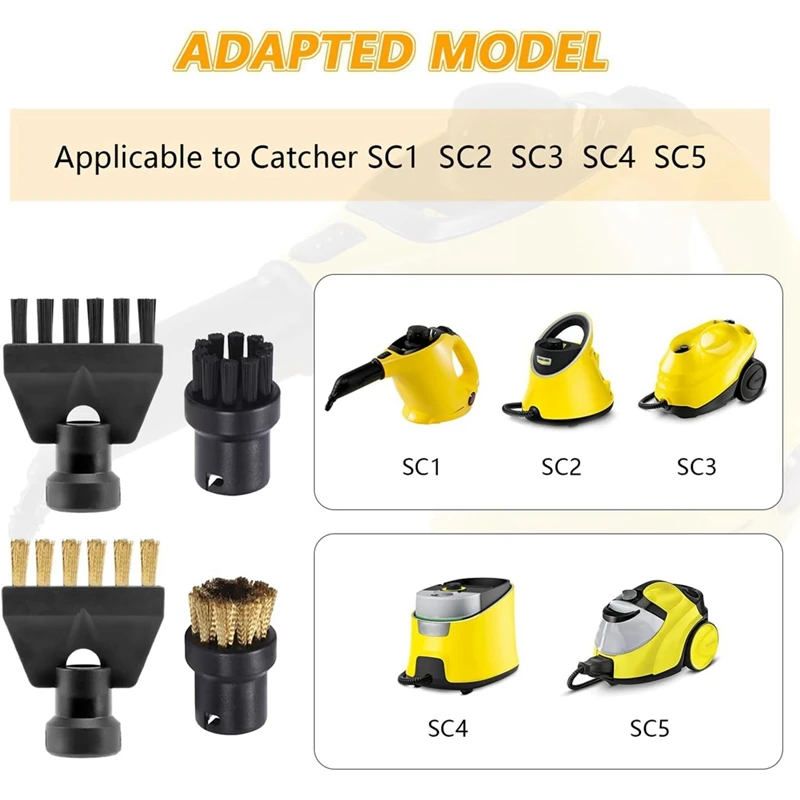 Peças de reposição plásticas para Karcher, Brush Attachment Set, Round Flat Brush Heads, SC1, SC2, SC4, SC5