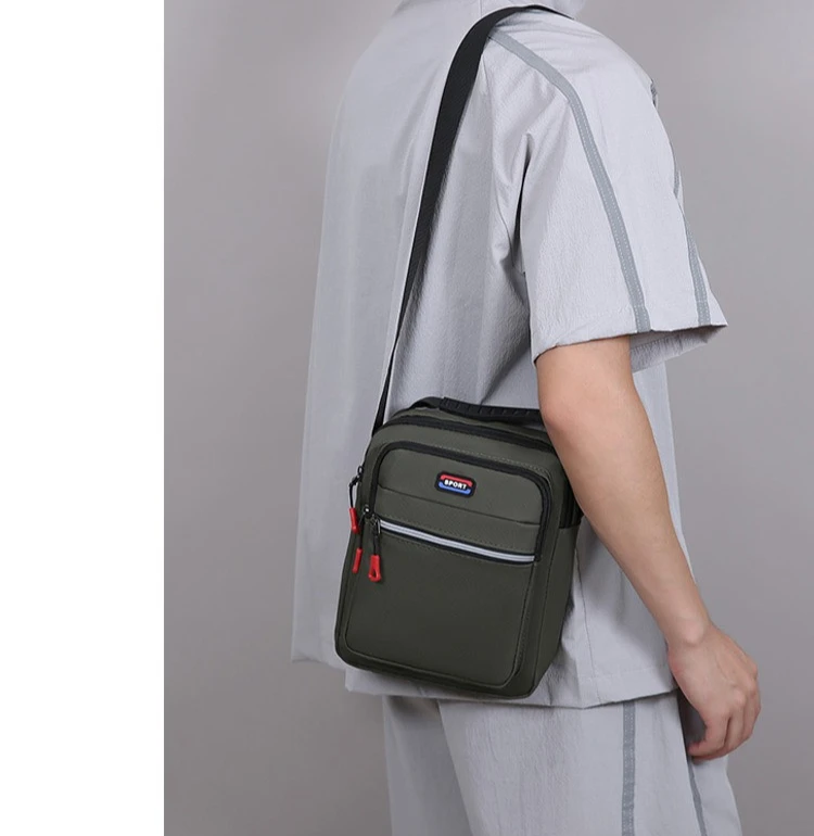 Neue Herren-Umhängetasche, schlichte Schultertasche, lässige, geräumige Tasche für den täglichen Gebrauch, atmungsaktive Reisetasche für Herren. – Detail 17