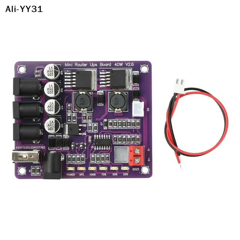 【AW8】】1Pc 2026 Router UPS Board 40W Battery Charging Board 5/9/12V Output Uninterruptible Power Supply Board Router Backup Power view 5