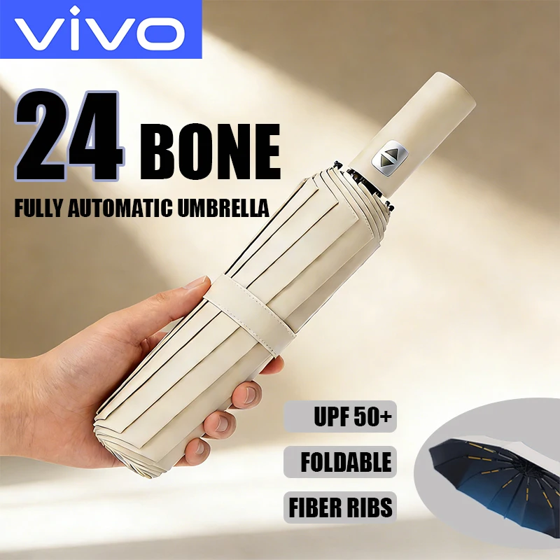 

Зонт VIVO 24-складной, полностью автоматический, с двойным каркасом, защита от УФ-излучения SPF50+, водонепроницаемый, устойчивый к сильному ветру, новый