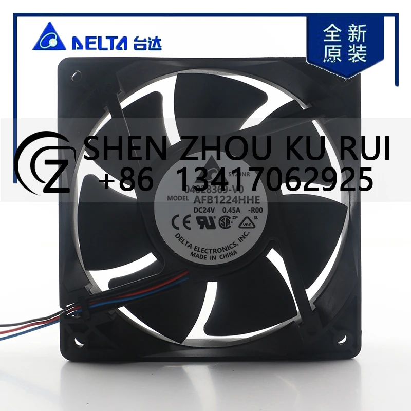 

Delta 12V 48V DC24V 0.45A AC EC 12038 120x120x38MM 12CM Double ball inverter Mute Server welder alarm AFB1224HHE-R00 cooling fan
