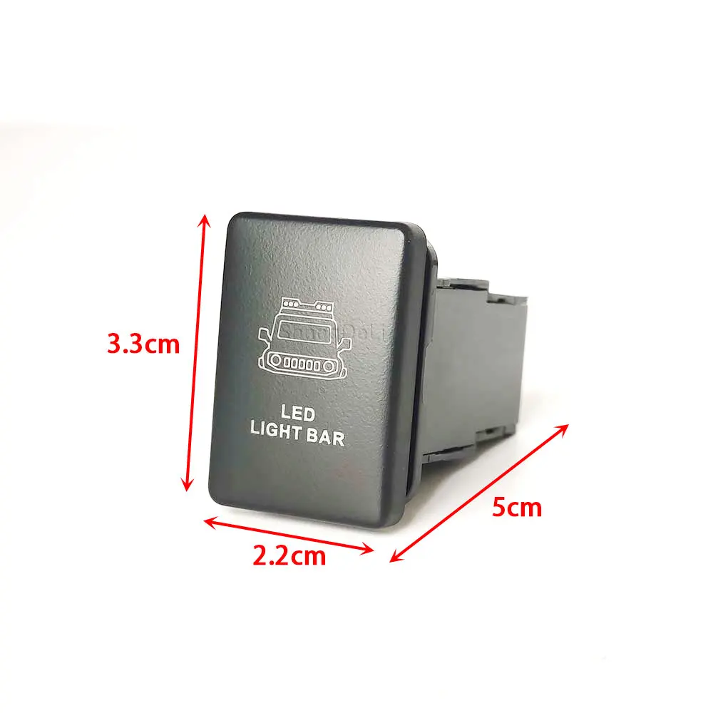 Grünes Auto-LED-Lichtleiste, Ein-/Aus-Schalter, Druckknopf für Suzuki Jimny 2019 2020 2021, Zubehör – Detail 2