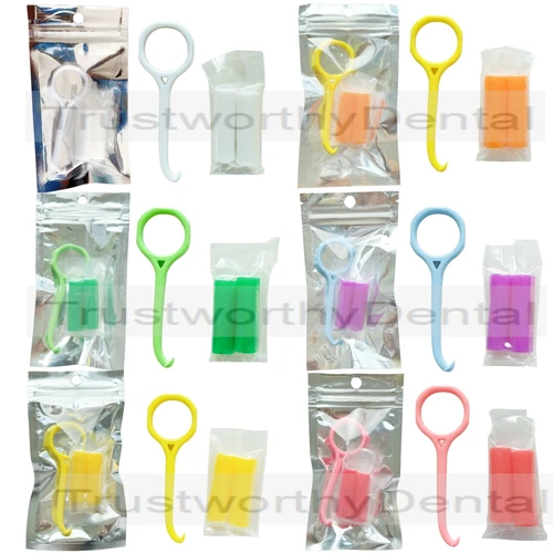 Imagen 1 del producto 6 colores 20 paquetes alineador Dental herramienta de eliminación Chewie plástico eliminar aparatos ortopédicos invisibles Chewies de silicona