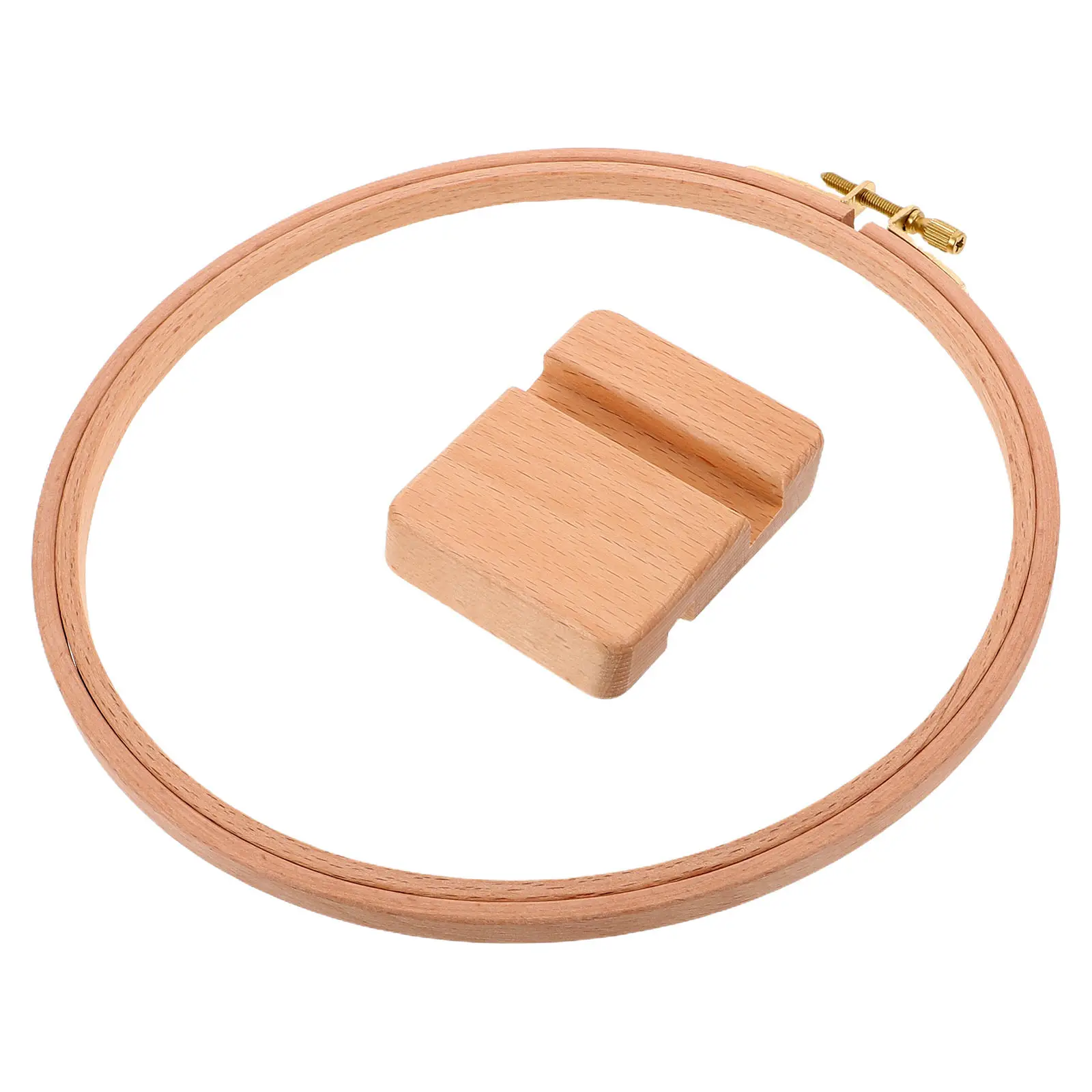 

1Set Adjustable Embroidery Hoop with Wooden Base Stand for Cross Stitch Embroidery Frame DIY Needlework Craft Project Supply