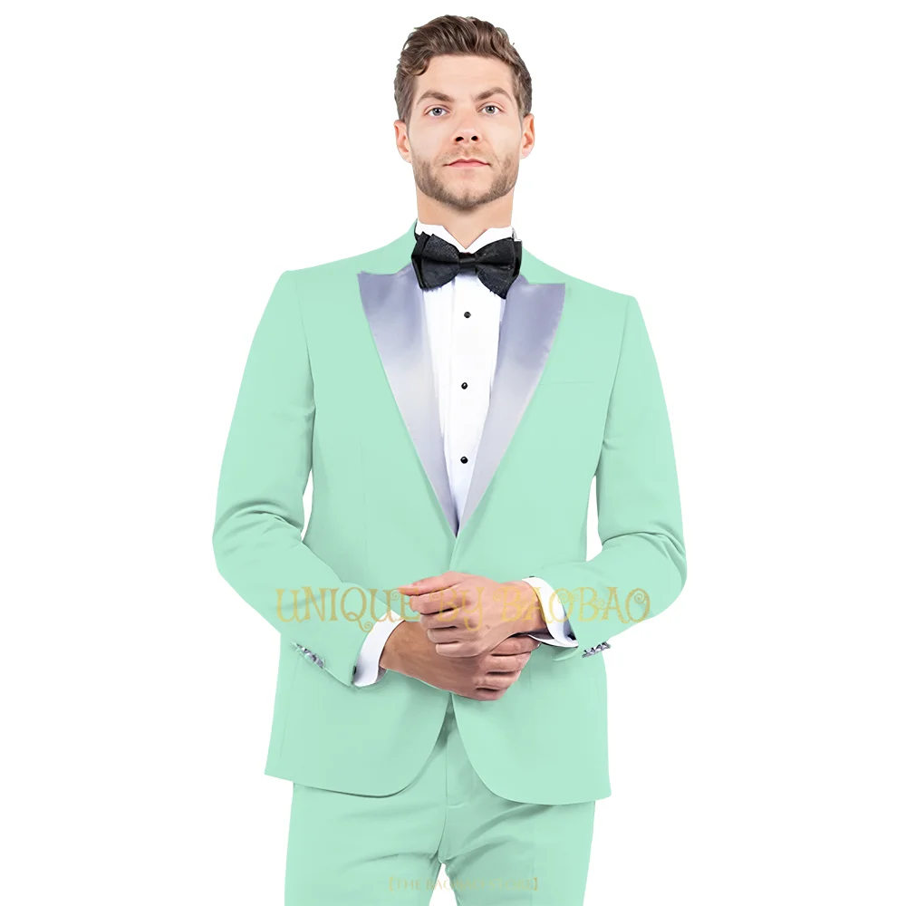 

Gentleman's Wedding 2-piece Suit (jacket + trousers) Satin Closure Collar Dating Proposal Banquet Ball Party Custom Tuxedo