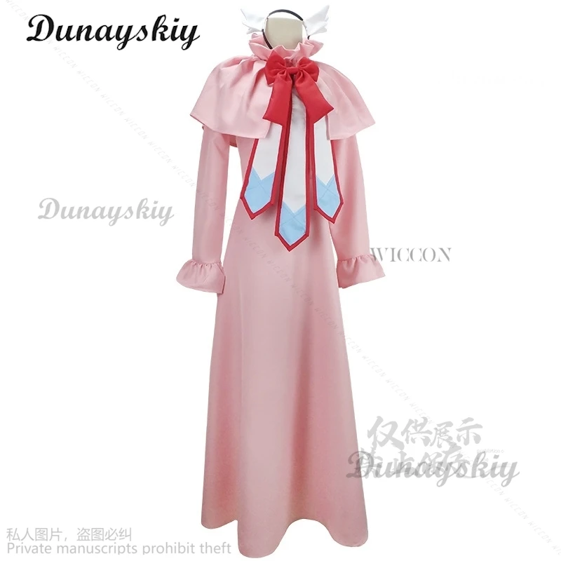 Anime Fairy Lolita Tail Cosplay Mavis Vermilion Costume Wig Pink Dress Full Set First Guild Master Skirt Halloween Party Costume