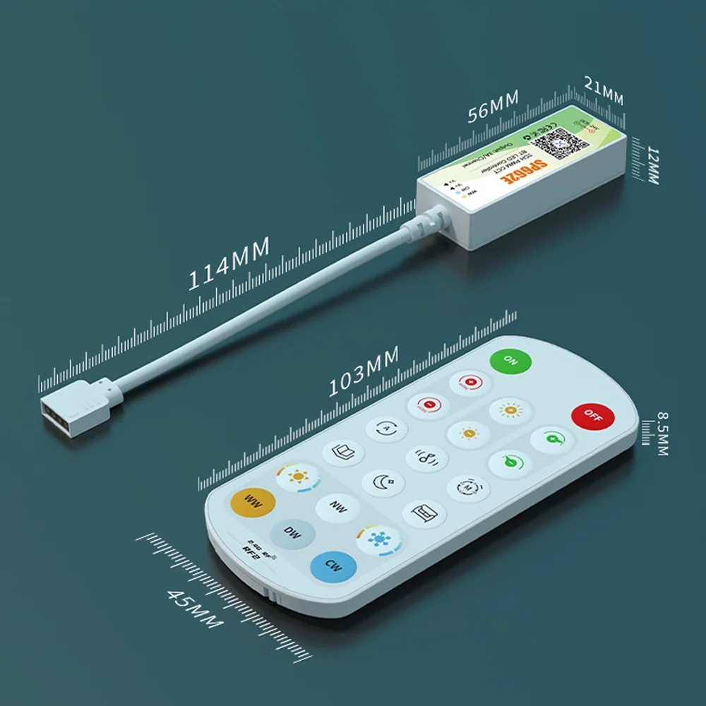 Bluetooth DC12V Runde Unterschrank LED Licht CCT Licht Warm + Weiß Doppel Weiß SP662E PWM LED Controller Dimmer APP RF Fernbedienung