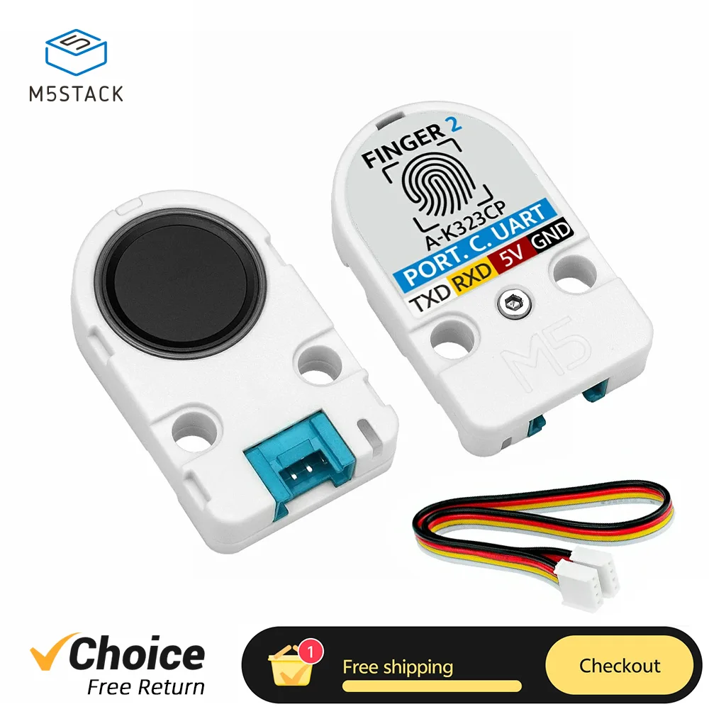 M5Stack Fingerprint2 Recognition Sensor Unit STM32 Controller UART Interface for Smart Door Locks DIY Project Development Kit