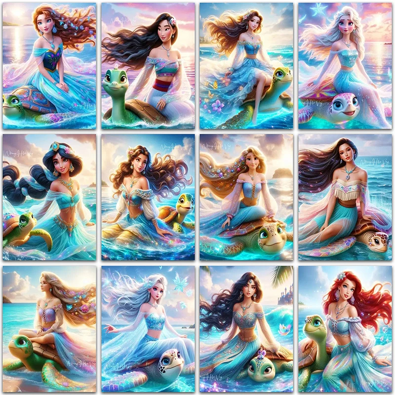 

Disney Princess Diamond Painting Sea turtles Frozen Elsa Tinker Bell Home Decor Full Square&Round mosaic embroidery Cross stitch