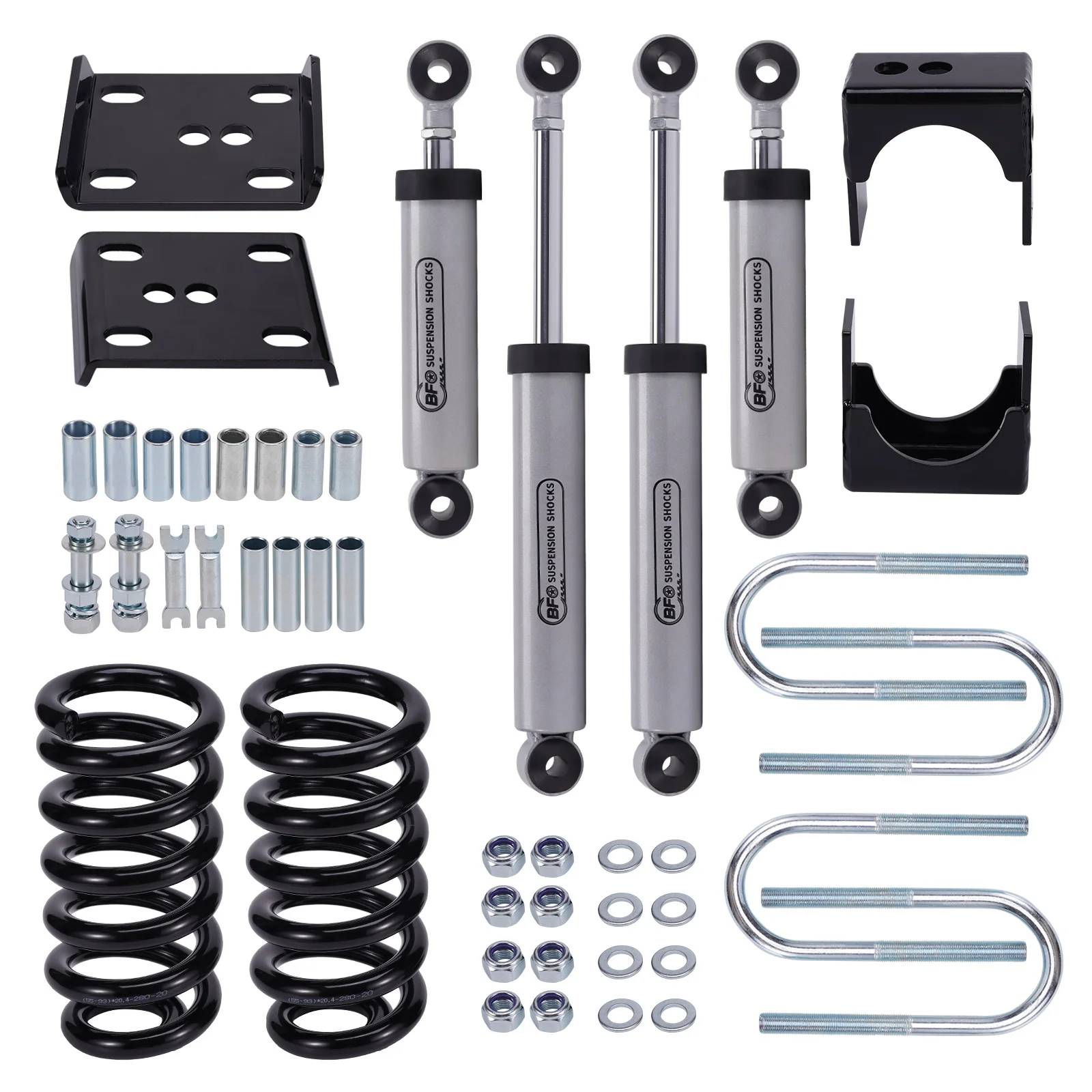 Kit de rabat d'amortisseurs de ressorts d'abaissement avant et arrière de 3 "5" pour GMC C15 1973-1987
