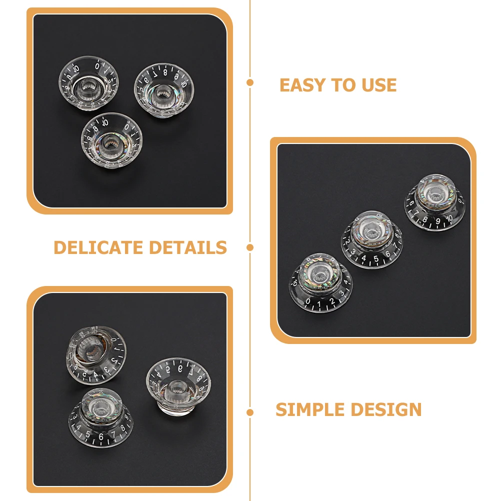 

3 Pcs Guitar Knob Control Turning Knobs Musical Electric for Repair Aluminum Parts to