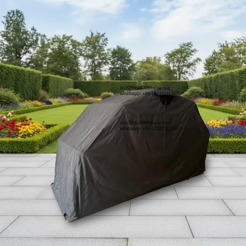 Aoshuna Snowproof Motorcycle Cover for APRILIA ARCH Roof Metal Frame Customizable Foldable Modern Outdoor Protection 600D