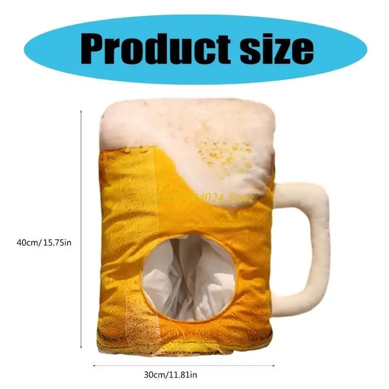 Plush Beer Mug Hat for Children Adult Birthday Party Costume Hat for Family Gathering Cosplay Beer Cup Headgear Hat
