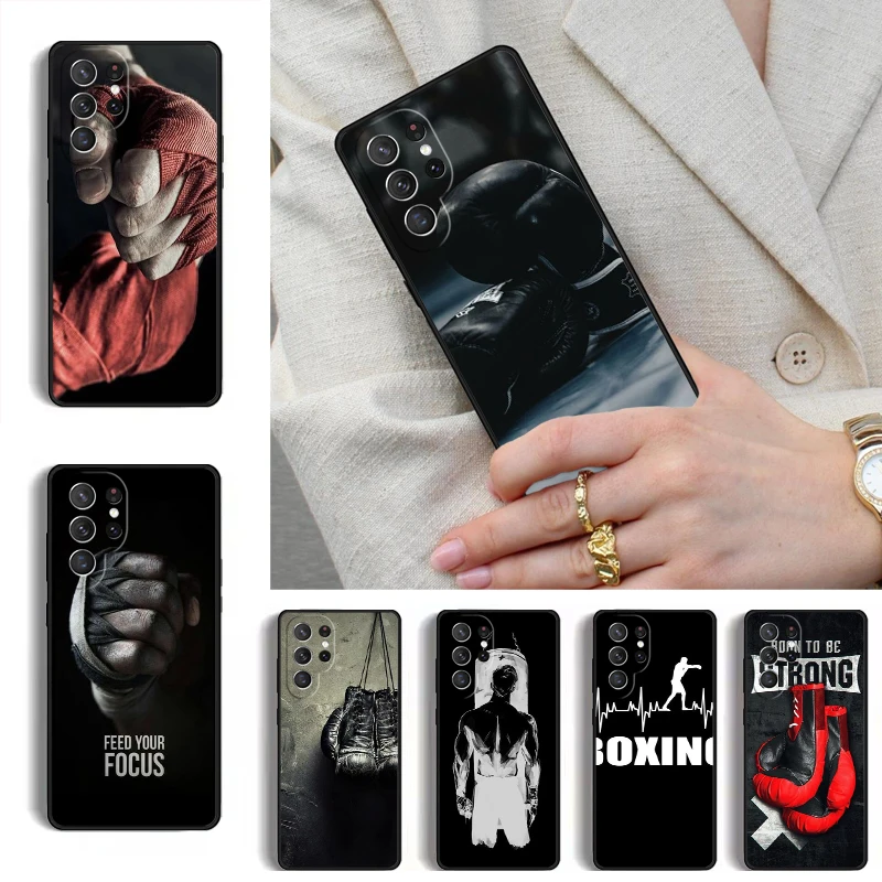 Boxing Art Phone Case for Samsung Galaxy S26 S25 Ultra S24 S23 S22 S21 Plus Note 10 Bumper Cover