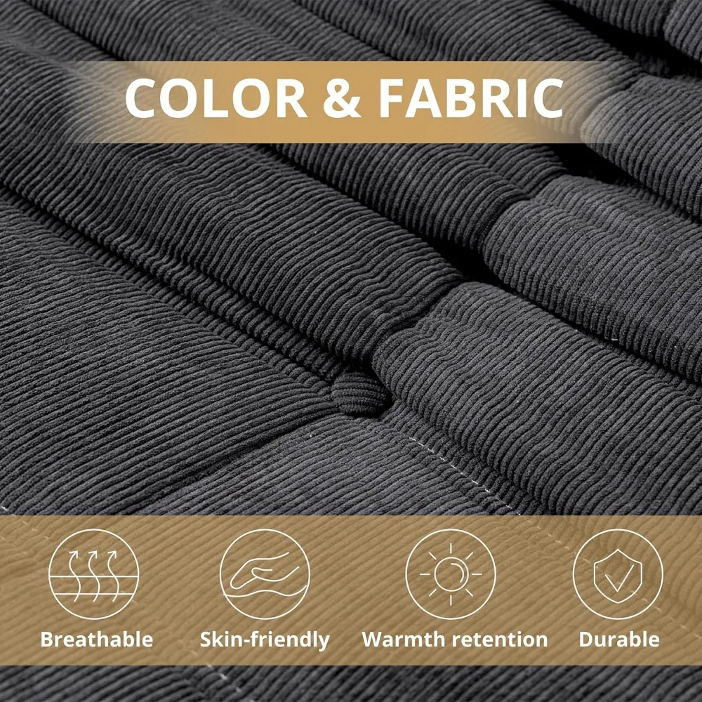 Bean Bag Chair Giant Bean Bag Chairs for Adults, Comfy Big Bean Bag Chairs with Memory Foam, Corduroy Stuff Floor Cushion Sofa image 3