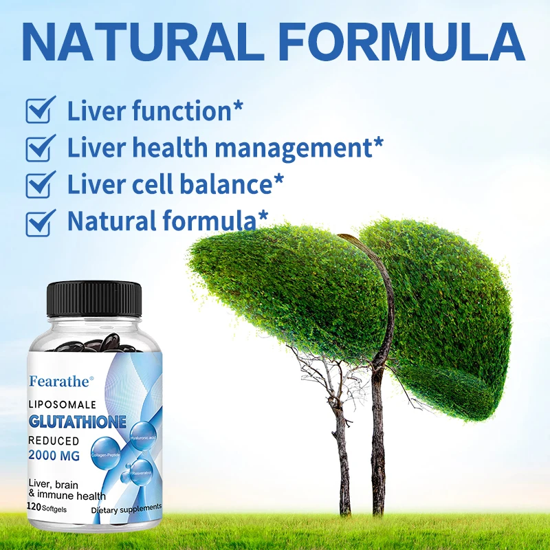 2000 Mg Liposomal Glutathione - Glutathione Supplement with Hyaluronic Acid + Collagen Peptides + Resveratrol, Antioxidant